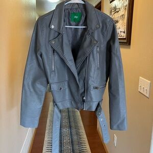 Cute Grey Leather Jacket